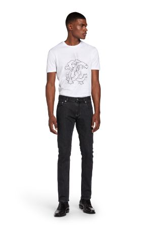 RC Monogram-Embroidered Jeans