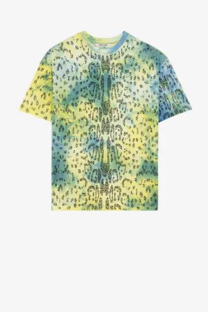 rhinestone tie-dye print T-shirt