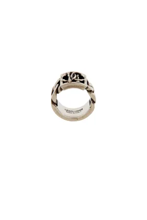 Ring mit Kettendesign und Mirror Snake Emblem