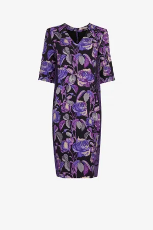 Robe à imprimés roses et python