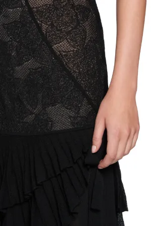 Robe à motif Stapelia noire