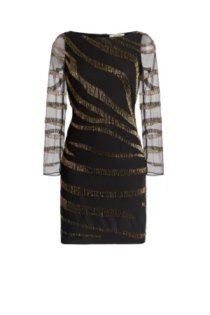 Robe à motif Zebra noir et doré