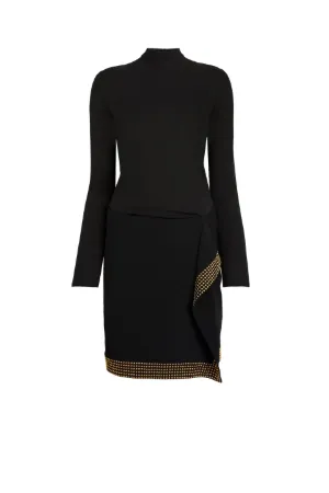Robe asymétrique à clous thermocollés