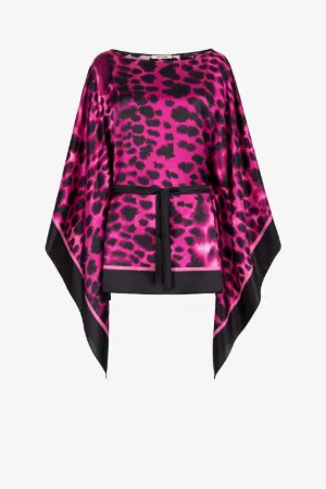 ^Robe caftan en soie à imprimé Murena