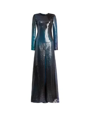 Robe du soir à paillettes liquides