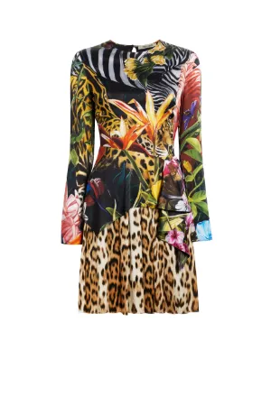 Robe en satin imprimé Paradise Found
