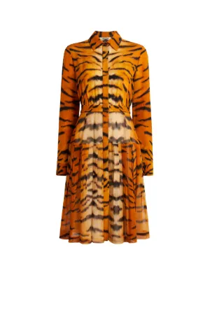 Robe en soie à imprimé La Tigresse