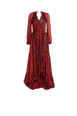 Robe en soie à imprimé Léopard et découpes