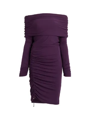 Robe froncée à haut bénitier