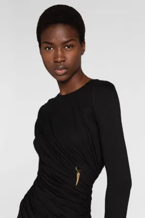 Robe froncée à ornement Tiger Tooth