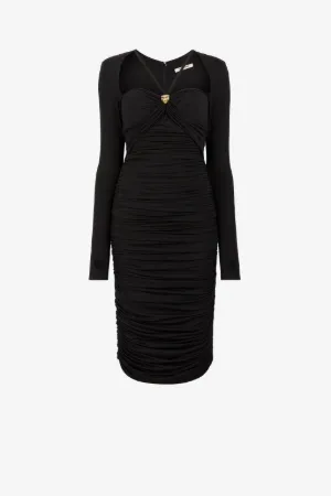 Robe froncée à tête de panthère