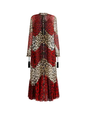 Robe longue à imprimé Léopard
