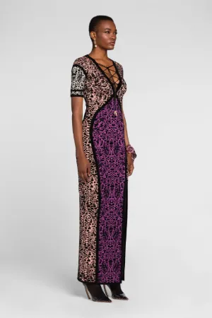 ^Robe longue à motif Murena en jacquard