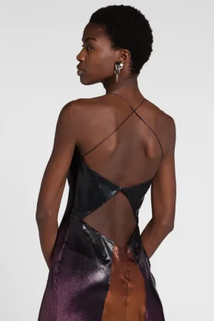 Robe longue avec dégradé de couleurs