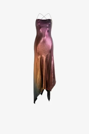 Robe longue avec dégradé de couleurs