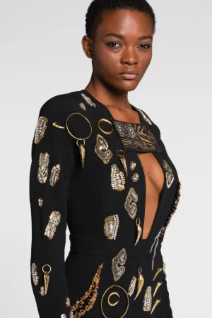 Robe longue ornée de cristaux
