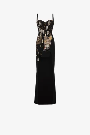 Robe longue ornée de cristaux