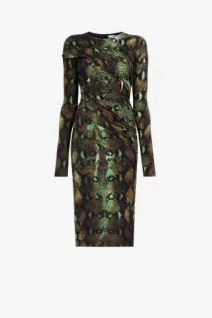 robe mi-longue à imprimé python