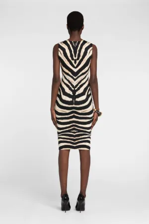 Robe sans manches à imprimé zébré