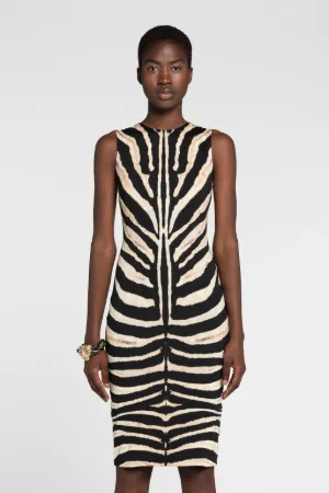 Robe sans manches à imprimé zébré