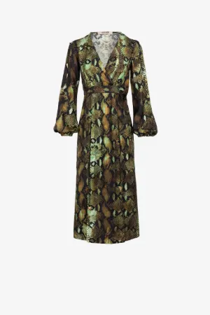 Rock Python-Print Wrap Dress