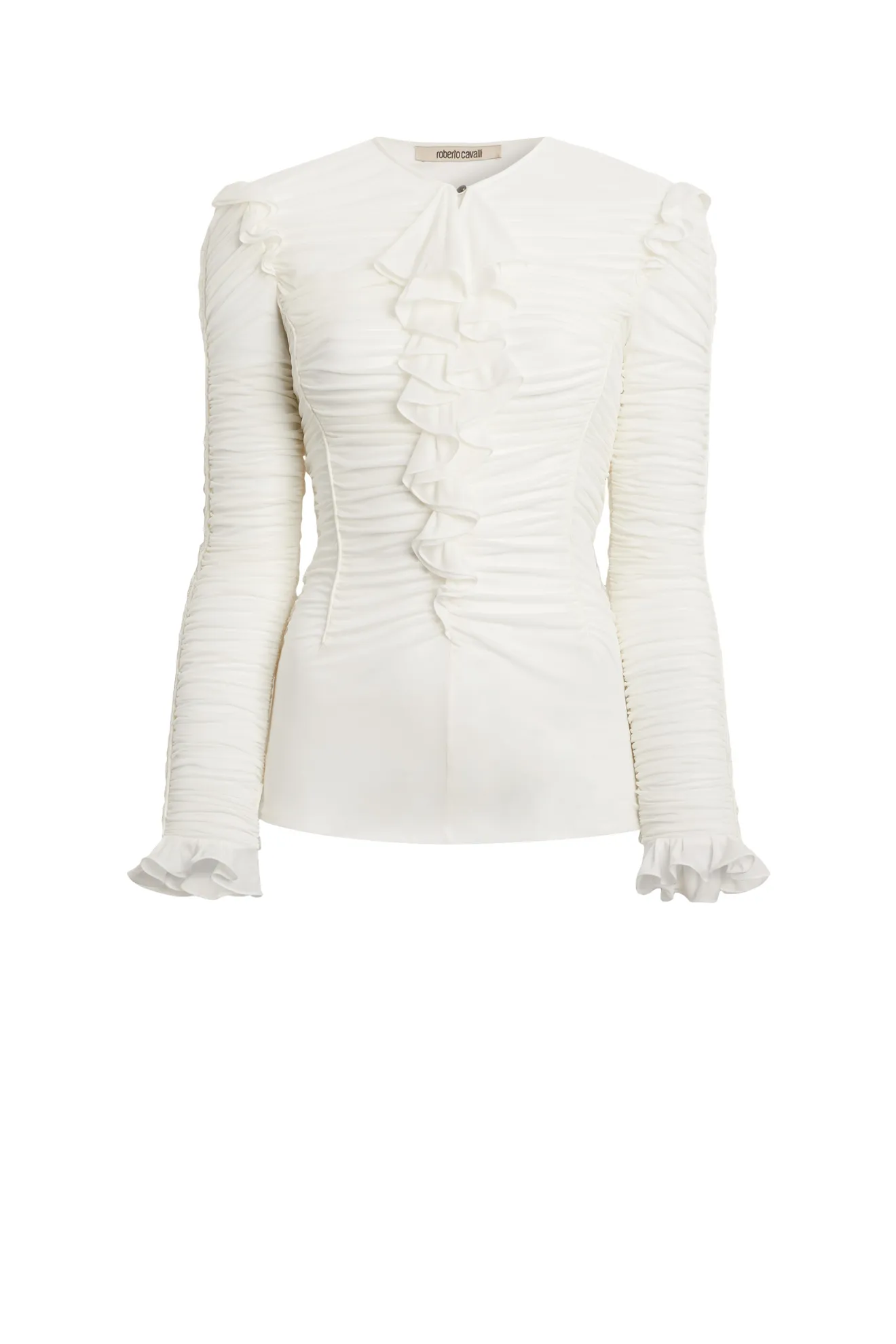 Ruched ruffle trim top | Roberto 