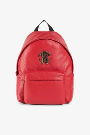 Rucksack aus Leder mit Spiegelschlange