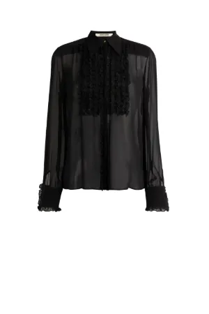 Ruffled Silk Shirt