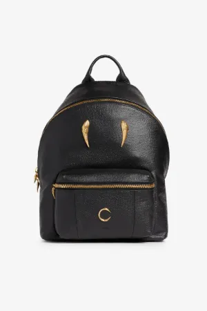 Sac à dos en cuir à ornement Tiger Tooth