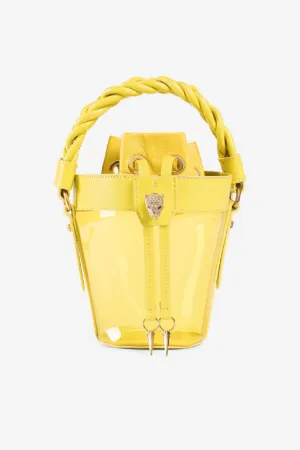 Sac seau à tête de panthère ornée de cristaux