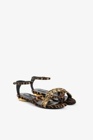Sandales à imprimé ocelot