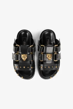 Sandalias gruesas con cabezas de pantera