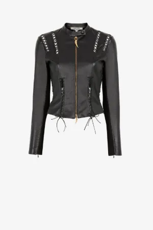 Schnürbare Lederjacke