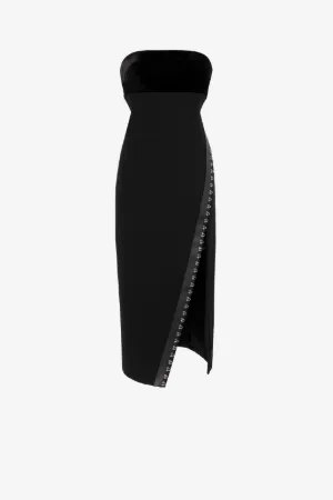 Schulterfreies Midikleid