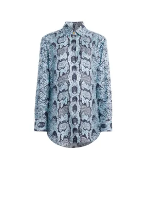 Seidenhemd mit Python-Print