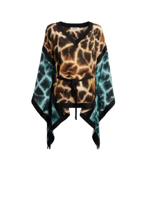 Seidenkaftan mit Giraffe Chine Print