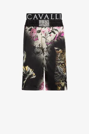 Seidenshorts mit Blumen-Felix-Print