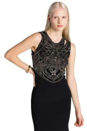 Sequin And Bead-Embellished Maxi Dress