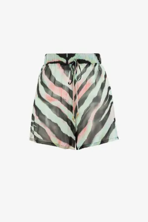 Short en soie à imprimé zébré