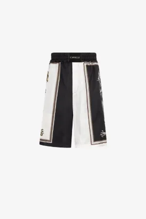 Shorts aus Seide mit Jaguar-Print