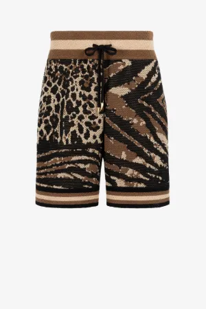 Shorts con motivo Animalier Patchwork
