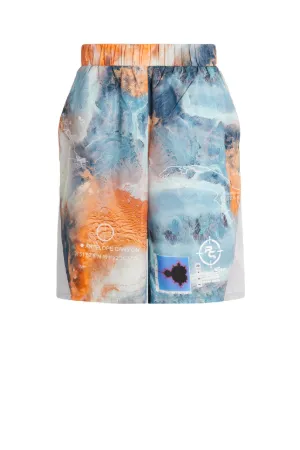 Shorts mit Global Earth Print