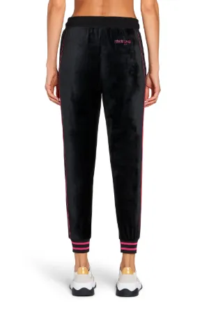 Side stripe velvet track trousers 