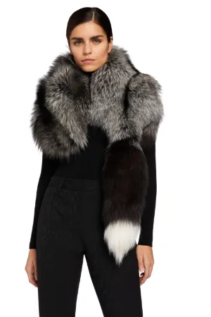 silver fur stole