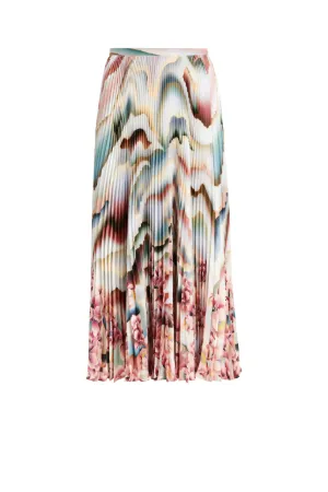 Sistine Chapel Flowers-Print Pleated Skirt