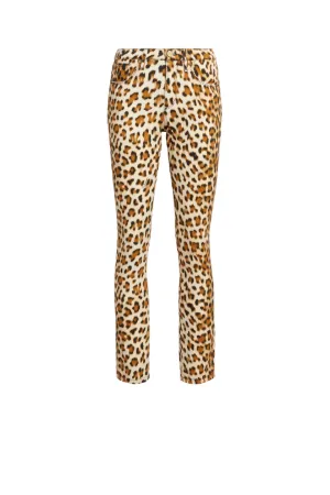 Skinny Jeans mit Leoparden-Print