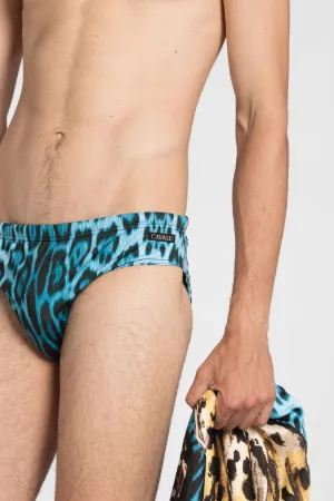 Slip de bain à imprimé jaguar