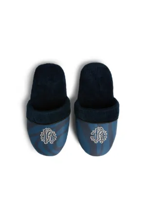 Slipper mit Zebra-Print und Logo