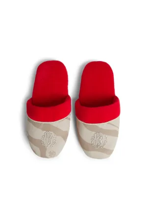 Slipper mit Zebra-Print und Logo