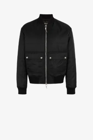 Slogan-Appliqué Bomber Jacket